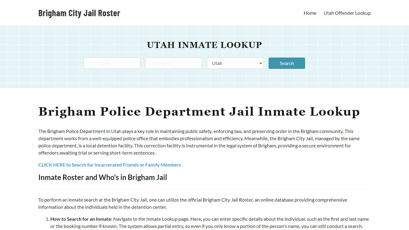 Brigham Police Department & City Jail, UT Inmate Roster, Arrests, Mugshots