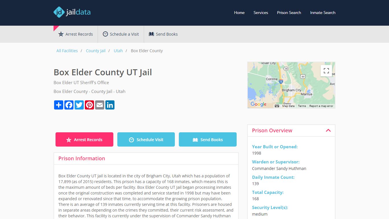 Box Elder County UT Jail Inmate Search and Prisoner Info - Brigham City, UT